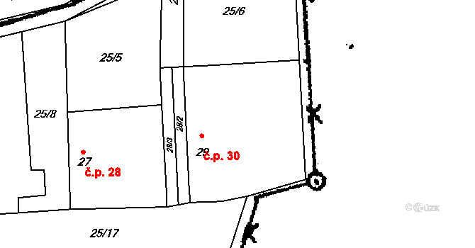 Kundratice 30, Sviny na parcele st. 29 v KÚ Kundratice u Svinů, Katastrální mapa