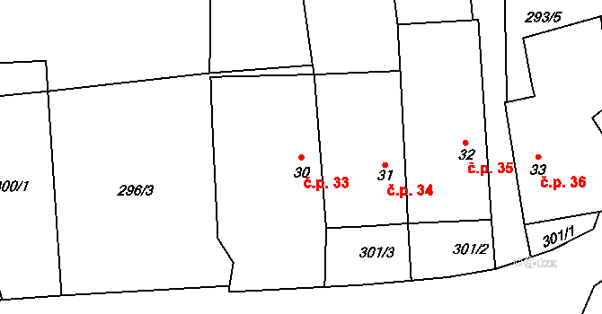 Vlásenice-Drbohlavy 33, Pelhřimov na parcele st. 30 v KÚ Vlásenice-Drbohlavy, Katastrální mapa