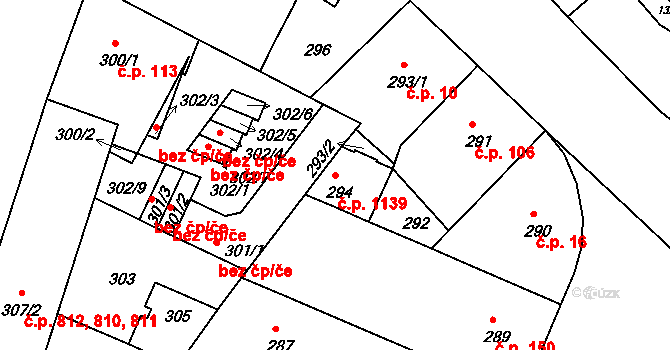 Podolí 1139, Praha na parcele st. 294 v KÚ Podolí, Katastrální mapa