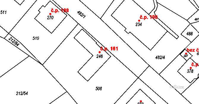 Perštejn 161 na parcele st. 246 v KÚ Perštejn, Katastrální mapa