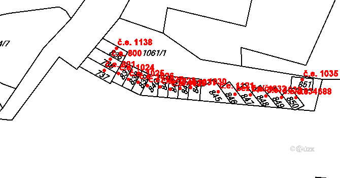 Děčín IX-Bynov 1029, Děčín na parcele st. 842 v KÚ Bynov, Katastrální mapa