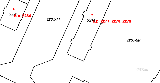 Zábřeh 2277,2278,2279, Ostrava na parcele st. 3214 v KÚ Zábřeh nad Odrou, Katastrální mapa