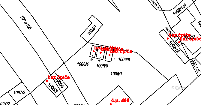 Brodek u Přerova 43803920 na parcele st. 1006/5 v KÚ Brodek u Přerova, Katastrální mapa