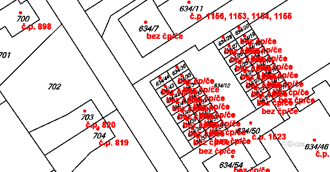 Rychnov nad Kněžnou 44260920 na parcele st. 634/43 v KÚ Rychnov nad Kněžnou, Katastrální mapa