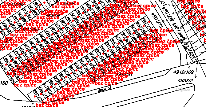 Chomutov 45029920 na parcele st. 4912/122 v KÚ Chomutov I, Katastrální mapa
