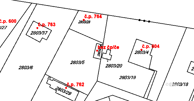 Jaroměř 46505920 na parcele st. 2805/34 v KÚ Jaroměř, Katastrální mapa