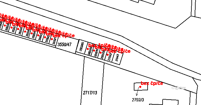 Holešov 47952920 na parcele st. 3550/58 v KÚ Holešov, Katastrální mapa