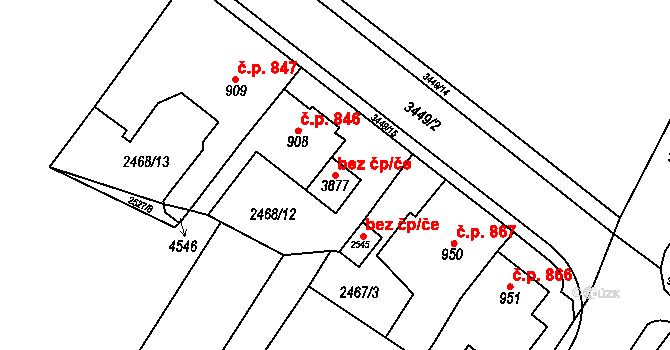 Česká Třebová 49259920 na parcele st. 3877 v KÚ Česká Třebová, Katastrální mapa