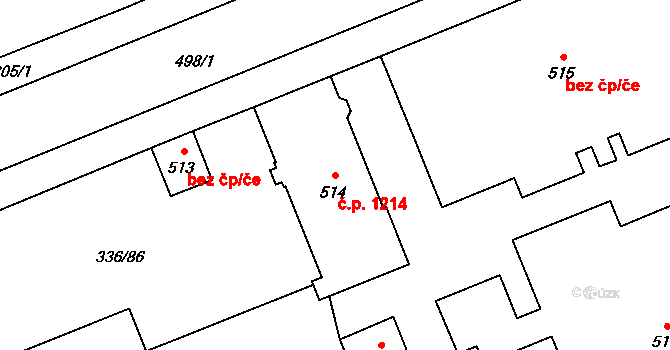 Nový Jičín 1214 na parcele st. 514 v KÚ Nový Jičín-Dolní Předměstí, Katastrální mapa