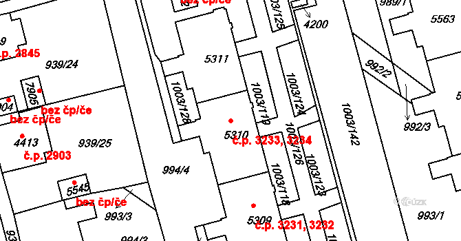Havlíčkův Brod 3233,3234 na parcele st. 5310 v KÚ Havlíčkův Brod, Katastrální mapa