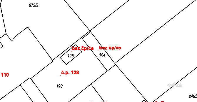Budkov 100125921 na parcele st. 194 v KÚ Budkov, Katastrální mapa