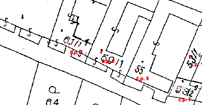 Dyjákovičky 5 na parcele st. 59/1 v KÚ Dyjákovičky, Katastrální mapa