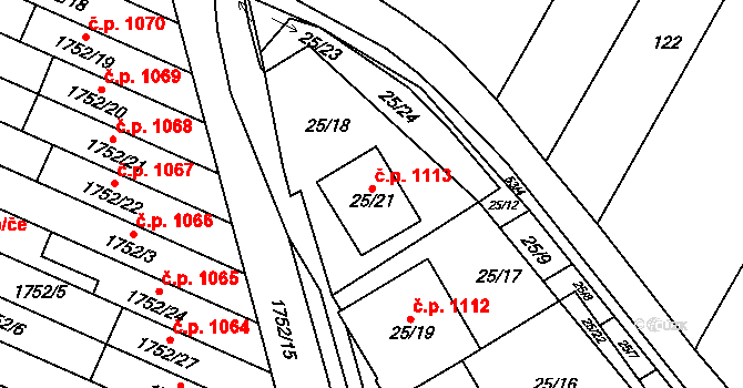 Svatobořice 1113, Svatobořice-Mistřín na parcele st. 25/21 v KÚ Svatobořice, Katastrální mapa
