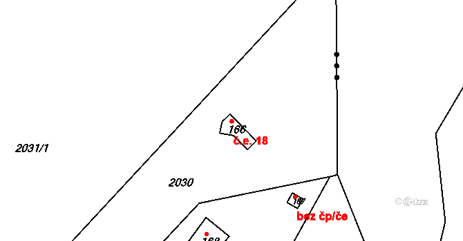 Sembratec 18, Petroupim na parcele st. 166 v KÚ Petroupim, Katastrální mapa
