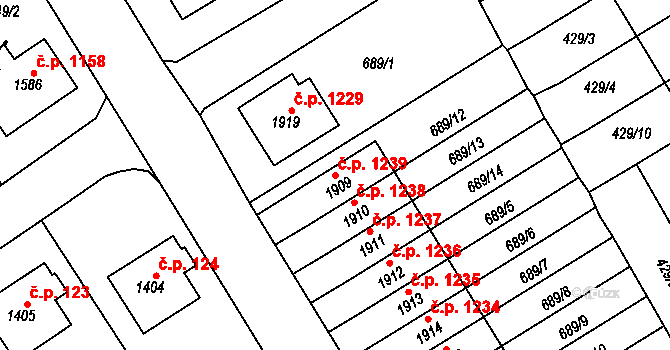 Lomnice nad Popelkou 1239 na parcele st. 1909 v KÚ Lomnice nad Popelkou, Katastrální mapa