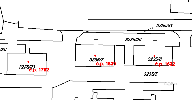 Tachov 1639 na parcele st. 3235/7 v KÚ Tachov, Katastrální mapa