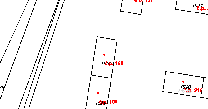 Mimoň IV 198, Mimoň na parcele st. 1525 v KÚ Mimoň, Katastrální mapa