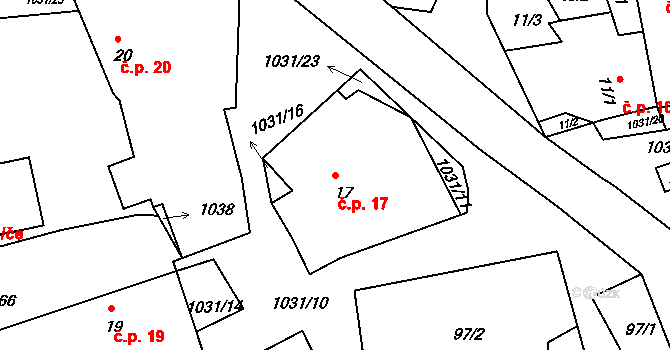 Bechyňská Smoleč 17, Sudoměřice u Bechyně na parcele st. 17 v KÚ Bechyňská Smoleč, Katastrální mapa