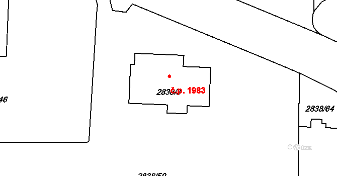 Strašnice 1983, Praha na parcele st. 2838/3 v KÚ Strašnice, Katastrální mapa