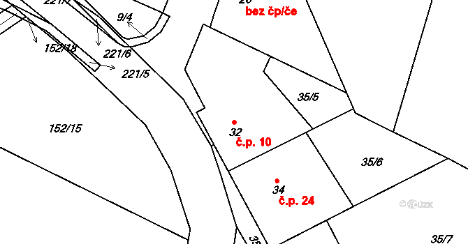 Bolíkovice 10, Babice na parcele st. 32 v KÚ Bolíkovice, Katastrální mapa