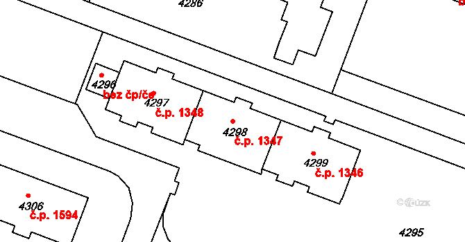 Bruntál 1347 na parcele st. 4298 v KÚ Bruntál-město, Katastrální mapa
