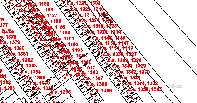 Teplické Předměstí 1148,1151, Bílina na parcele st. 1664/209 v KÚ Bílina, Katastrální mapa