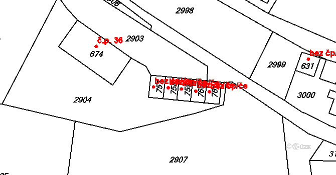 Koberovy 38454921 na parcele st. 758 v KÚ Vrát, Katastrální mapa