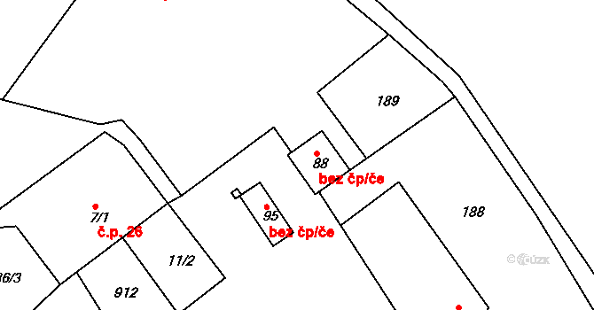 Skuhrov nad Bělou 38474921 na parcele st. 88 v KÚ Svinná u Brocné, Katastrální mapa