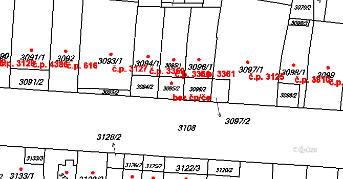 Brno 39478921 na parcele st. 3095/2 v KÚ Židenice, Katastrální mapa