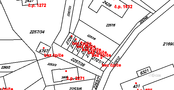Rožnov pod Radhoštěm 39556921 na parcele st. 2723 v KÚ Rožnov pod Radhoštěm, Katastrální mapa