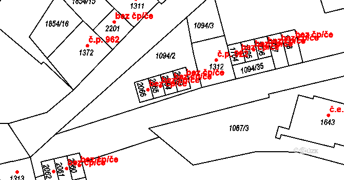 Jáchymov 39646921 na parcele st. 2064 v KÚ Jáchymov, Katastrální mapa