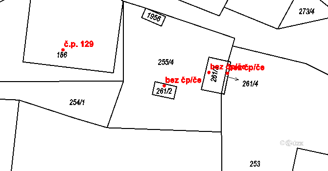 Karle 40122921 na parcele st. 261/2 v KÚ Karle, Katastrální mapa