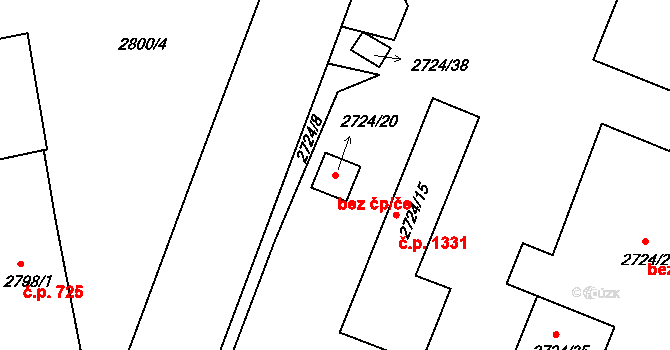 Holešov 41045921 na parcele st. 2724/20 v KÚ Holešov, Katastrální mapa