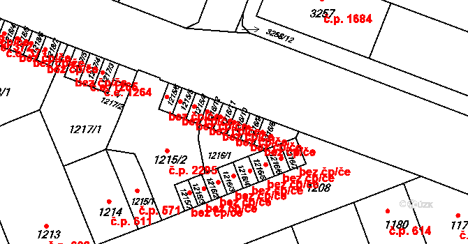 Litoměřice 41074921 na parcele st. 1216/10 v KÚ Litoměřice, Katastrální mapa