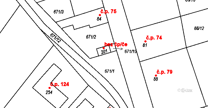 Prostějovičky 41184921 na parcele st. 201 v KÚ Prostějovičky, Katastrální mapa