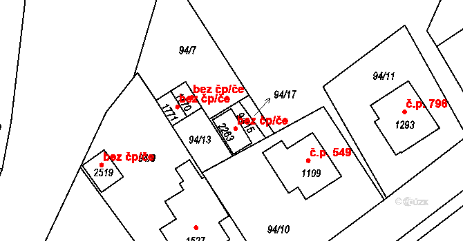 Trhové Sviny 41479921 na parcele st. 2263 v KÚ Trhové Sviny, Katastrální mapa