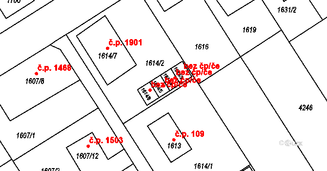 Karviná 41609921 na parcele st. 1614/5 v KÚ Karviná-město, Katastrální mapa