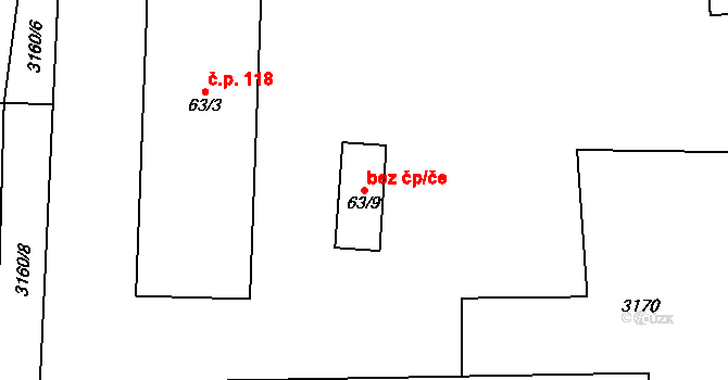Lančov 41997921 na parcele st. 63/9 v KÚ Lančov, Katastrální mapa