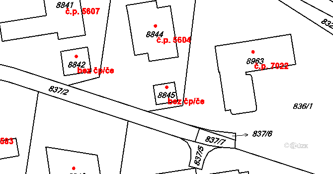 Zlín 42654921 na parcele st. 8845 v KÚ Zlín, Katastrální mapa
