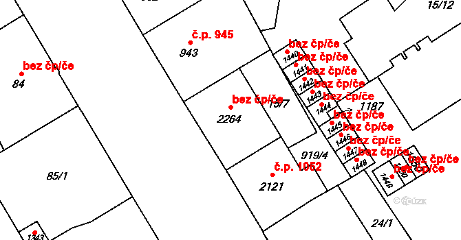 Ostrava 43895921 na parcele st. 2264 v KÚ Přívoz, Katastrální mapa