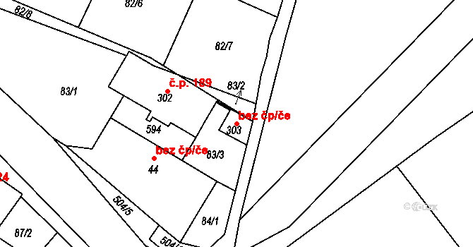 Jeníkov 45075921 na parcele st. 303 v KÚ Oldřichov u Duchcova, Katastrální mapa