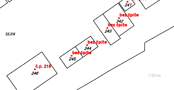 Lahošť 45090921 na parcele st. 244 v KÚ Lahošť, Katastrální mapa