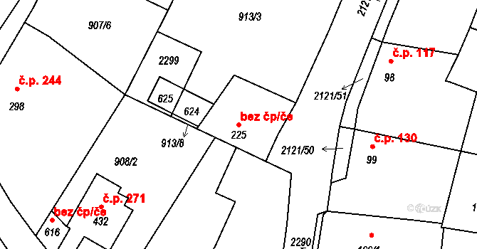 Malšice 47439921 na parcele st. 225 v KÚ Malšice, Katastrální mapa
