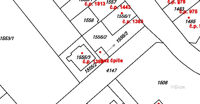Roudnice nad Labem 47633921 na parcele st. 1556/3 v KÚ Roudnice nad Labem, Katastrální mapa