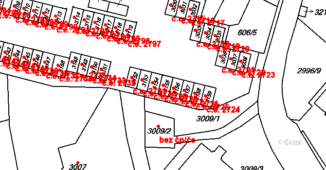 Podlesí 2728, Havířov na parcele st. 3155 v KÚ Bludovice, Katastrální mapa