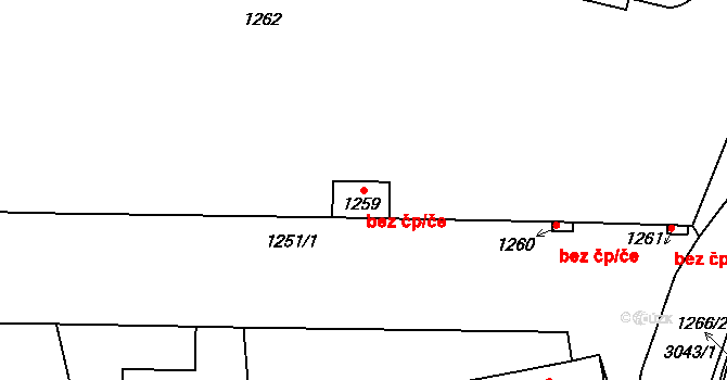 Sedlčany 48489921 na parcele st. 1259 v KÚ Sedlčany, Katastrální mapa