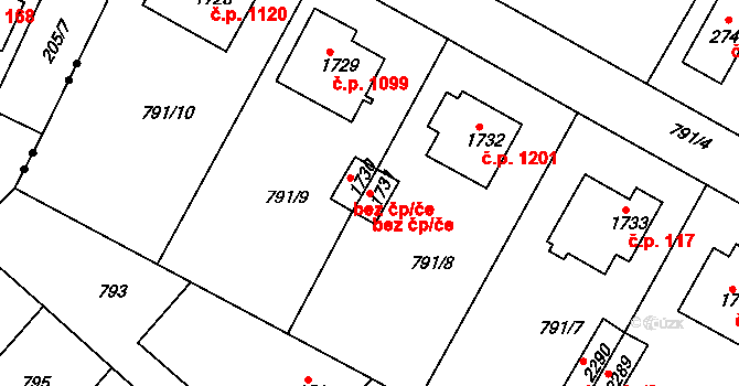 Neratovice 49395921 na parcele st. 1731 v KÚ Neratovice, Katastrální mapa
