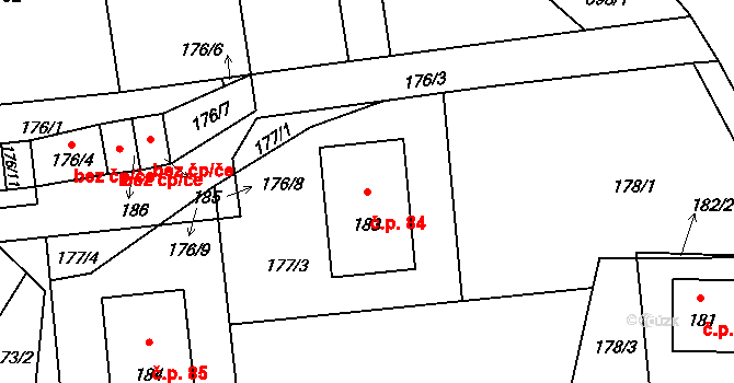 Kletné 84, Suchdol nad Odrou na parcele st. 183 v KÚ Kletné, Katastrální mapa
