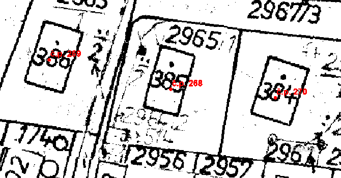 Lukavec 268 na parcele st. 385 v KÚ Lukavec u Pacova, Katastrální mapa
