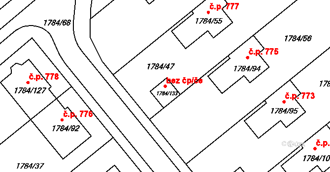 Lednice 88498921 na parcele st. 1784/133 v KÚ Lednice na Moravě, Katastrální mapa
